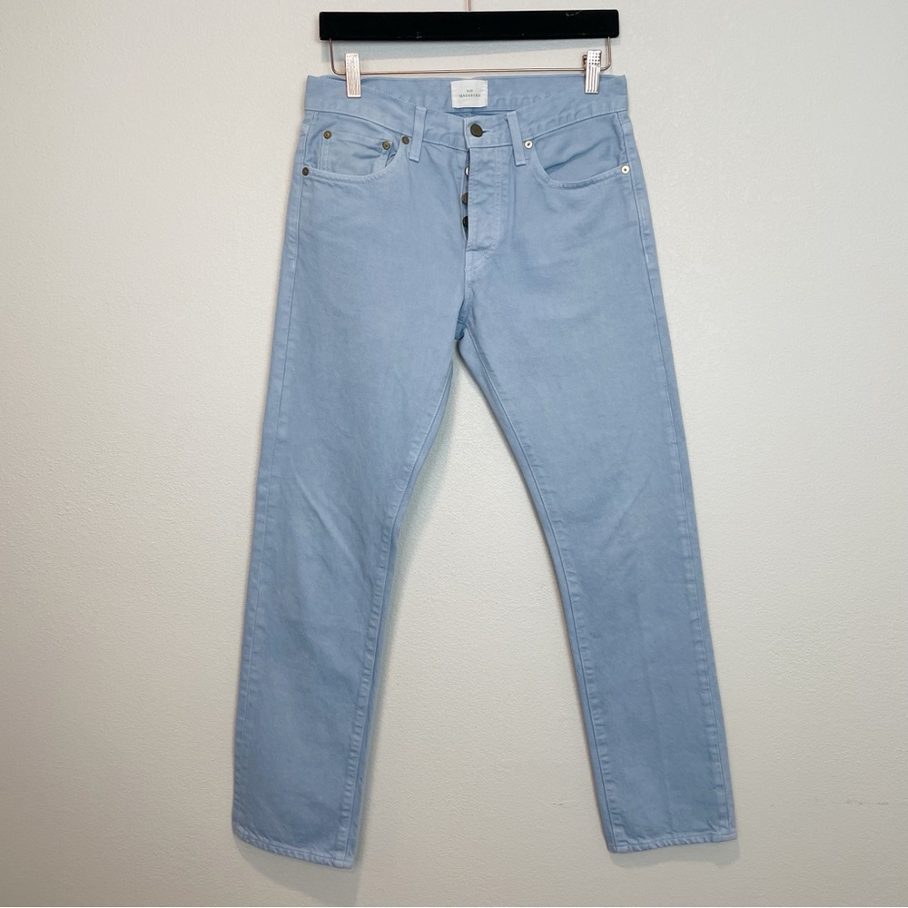 Sid Mashburn Grey Blue Slim-Straight 5 pocket Jeans 30x30 Button Fly